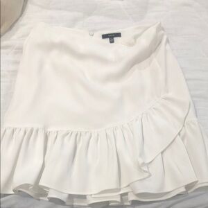 DREW White Ruffle Mini Skirt